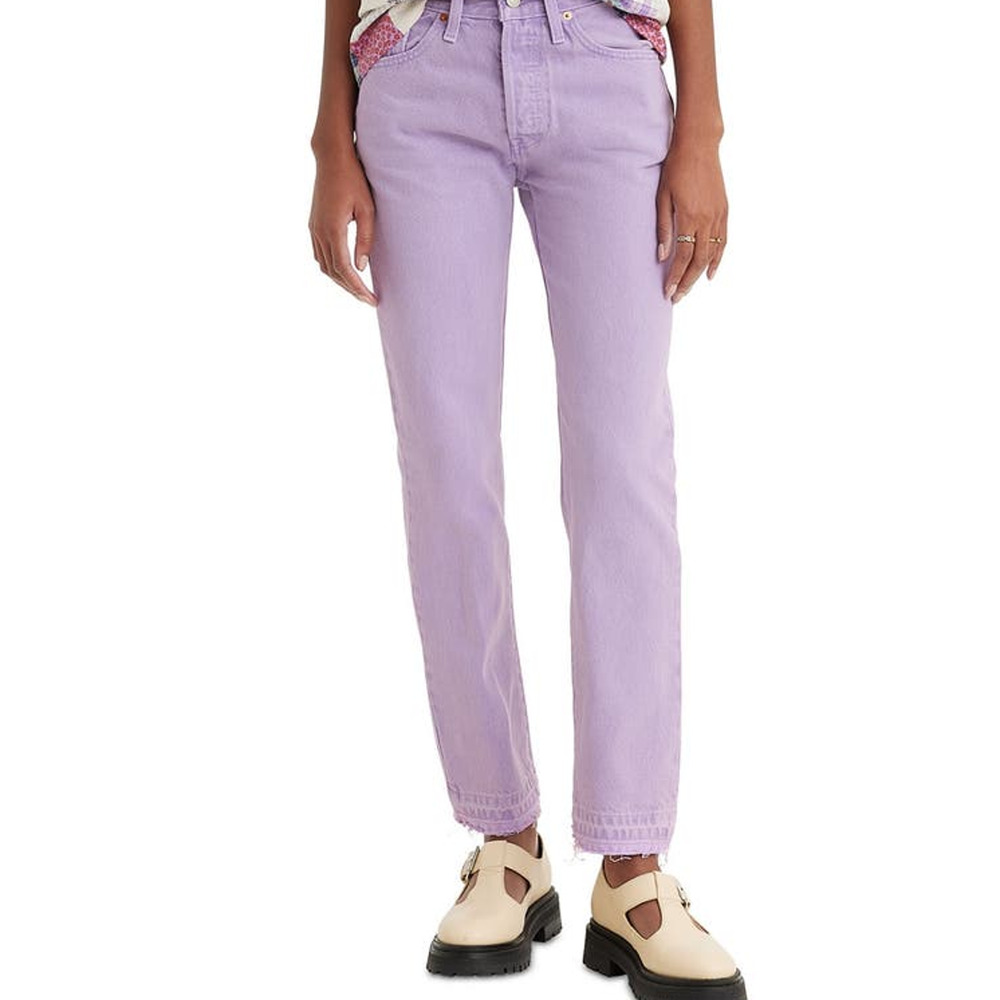 NEW Levi's 501 Jeans Purple High Rise Straight Leg Cotton Button Fly Womens 28/6